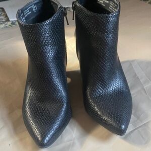 Black Textured Ankle Boots